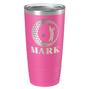 Personalized Golfer in Ball Laser Engraved on Stainless Steel Golf Tumbler