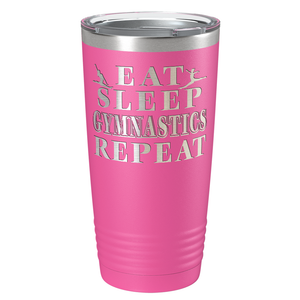 Eat Sleep Gymnastics Repeat Laser Engraved on Stainless Steel Gymnastics Tumbler