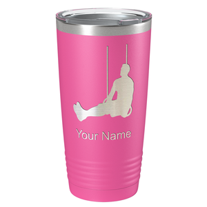 Personalized Male Gymnast Silhouette Laser Engraved on Stainless Steel Gymnastics Tumbler