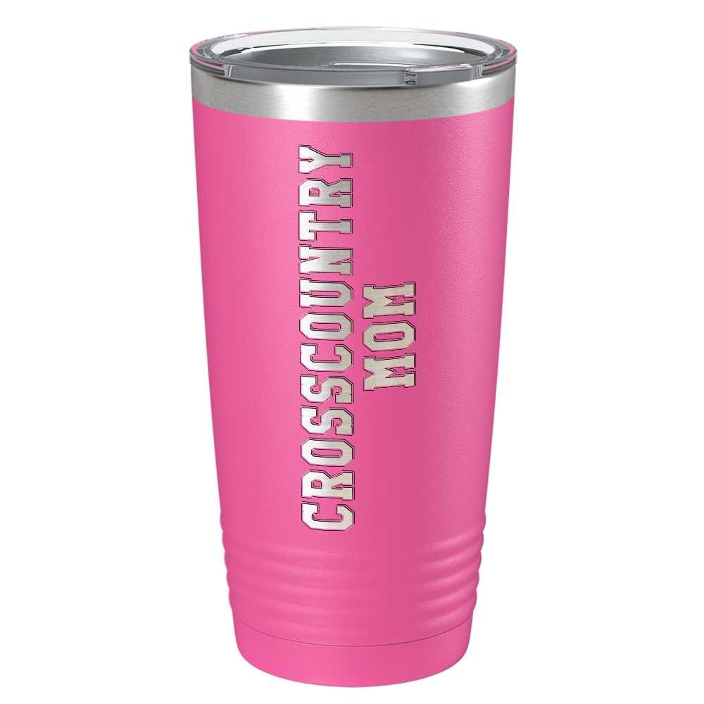 Cross Country Mom Laser Engraved on Stainless Steel Cross Country Tumbler
