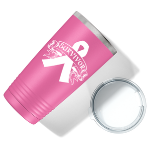 Breast Cancer Survivor on Pink 20oz Tumbler