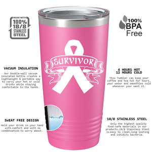 Breast Cancer Survivor on Pink 20oz Tumbler