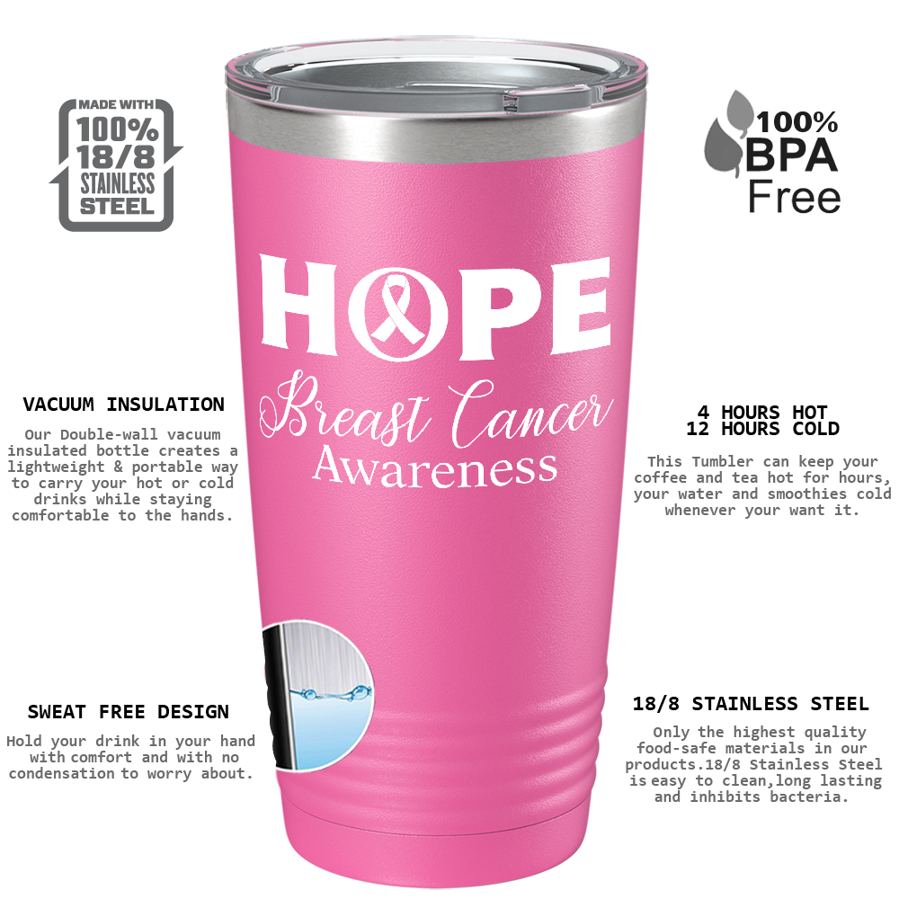 Hope Breast Cancer Awareness on Pink 20oz Tumbler