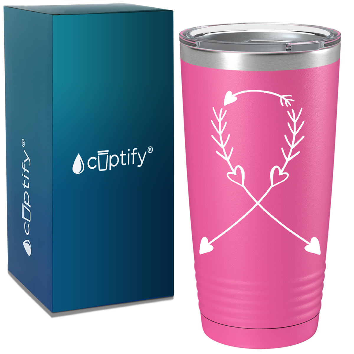 Arrow Cancer Ribbon on Pink 20oz Tumbler