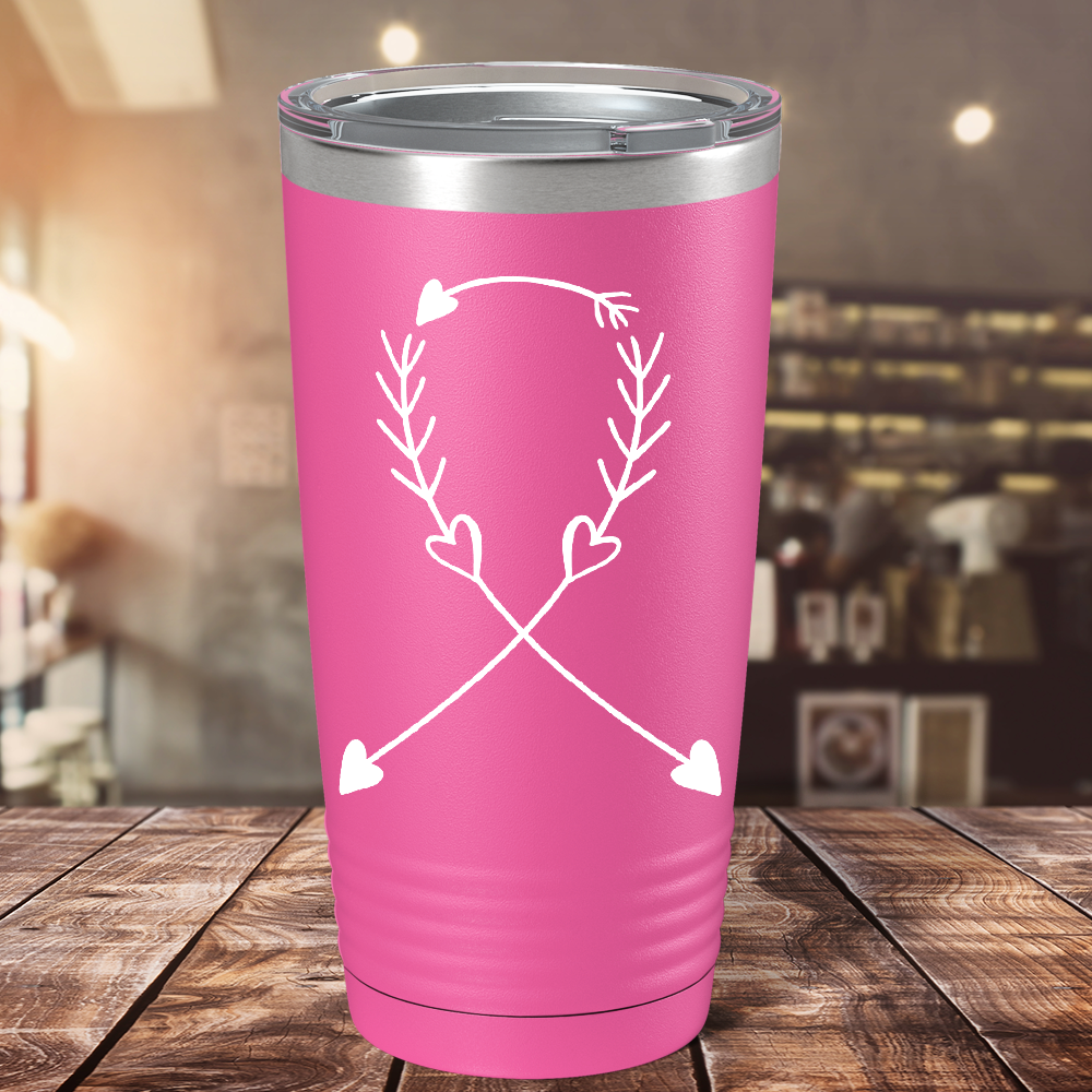 Arrow Cancer Ribbon on Pink 20oz Tumbler
