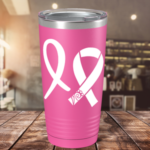 Detailed Cancer Ribbons on Pink 20oz Tumbler