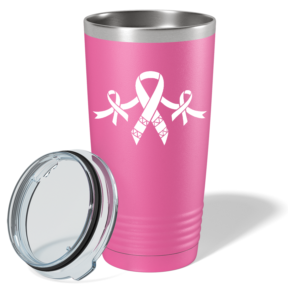 Cancer Ribbons on Pink 20oz Tumbler