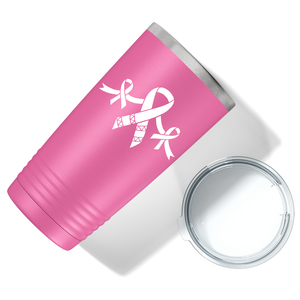 Cancer Ribbons on Pink 20oz Tumbler