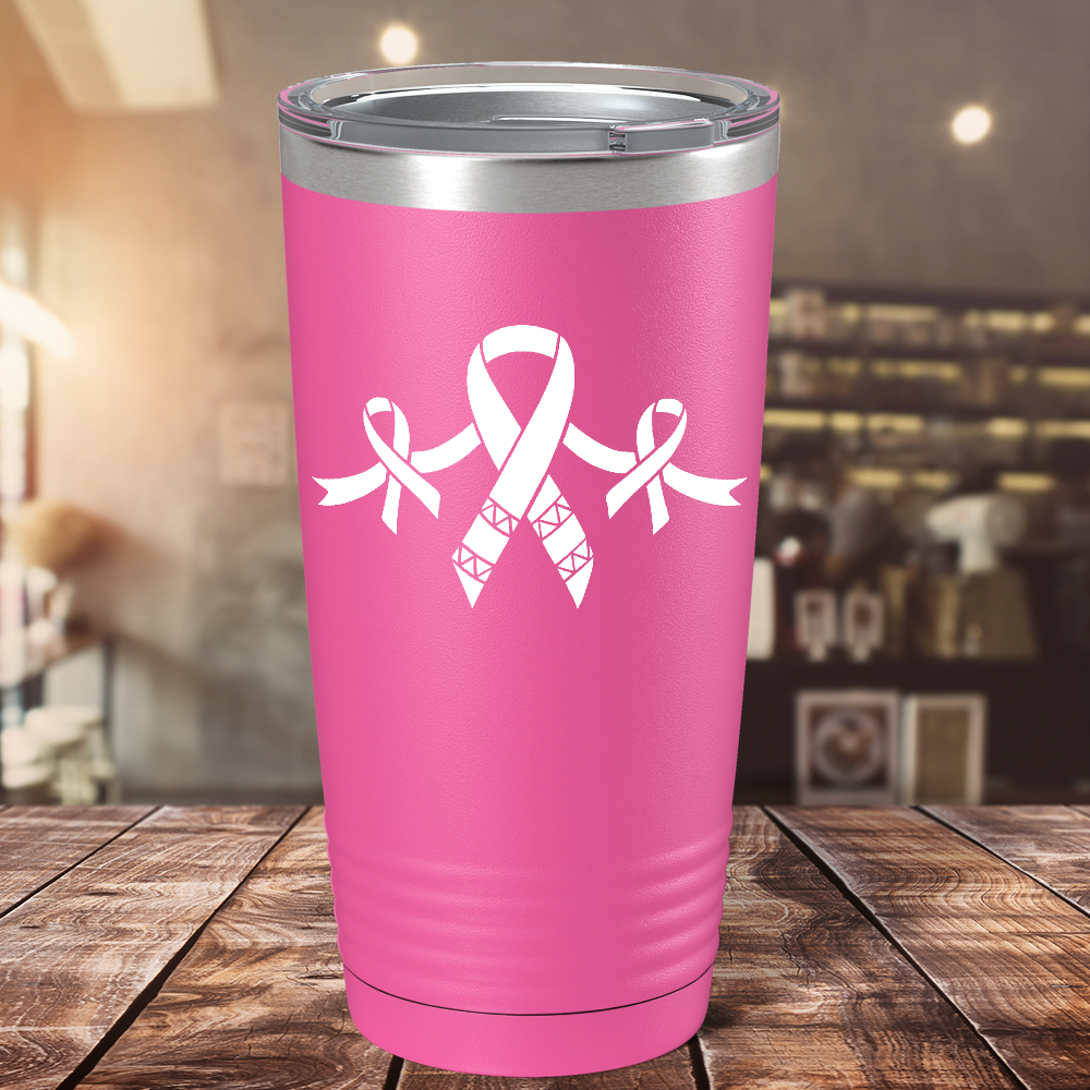 Cancer Ribbons on Pink 20oz Tumbler