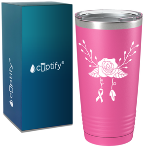Floral and Cancer on Pink 20oz Tumbler
