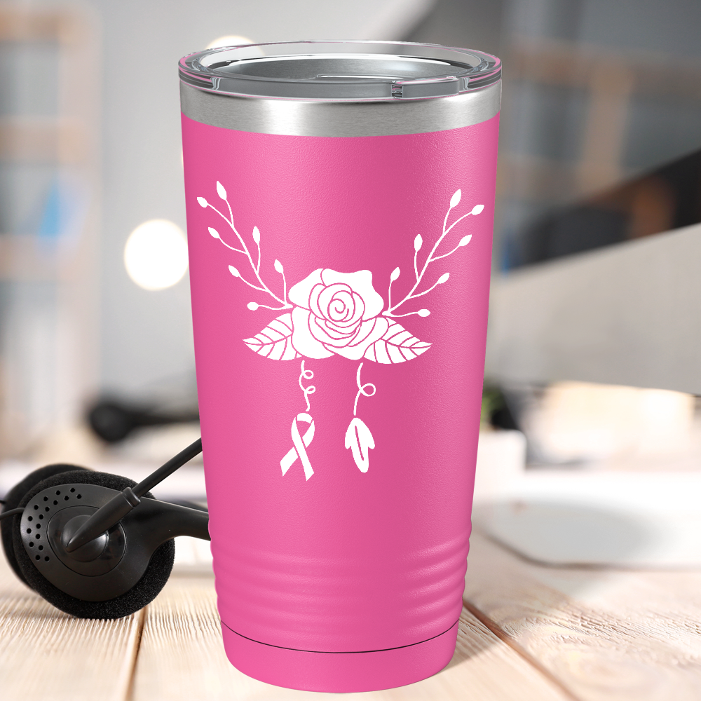 Floral and Cancer on Pink 20oz Tumbler