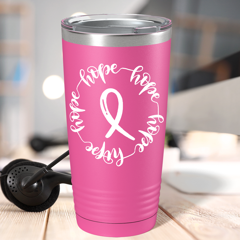 Hope Monogram Frame on Pink 20oz Tumbler