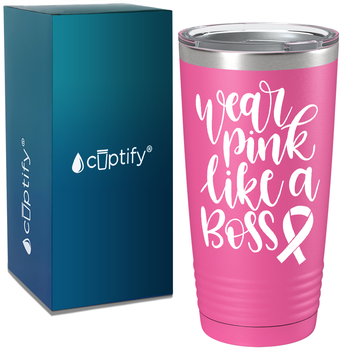 Wear Pink Like a Boss on Pink 20oz Tumbler