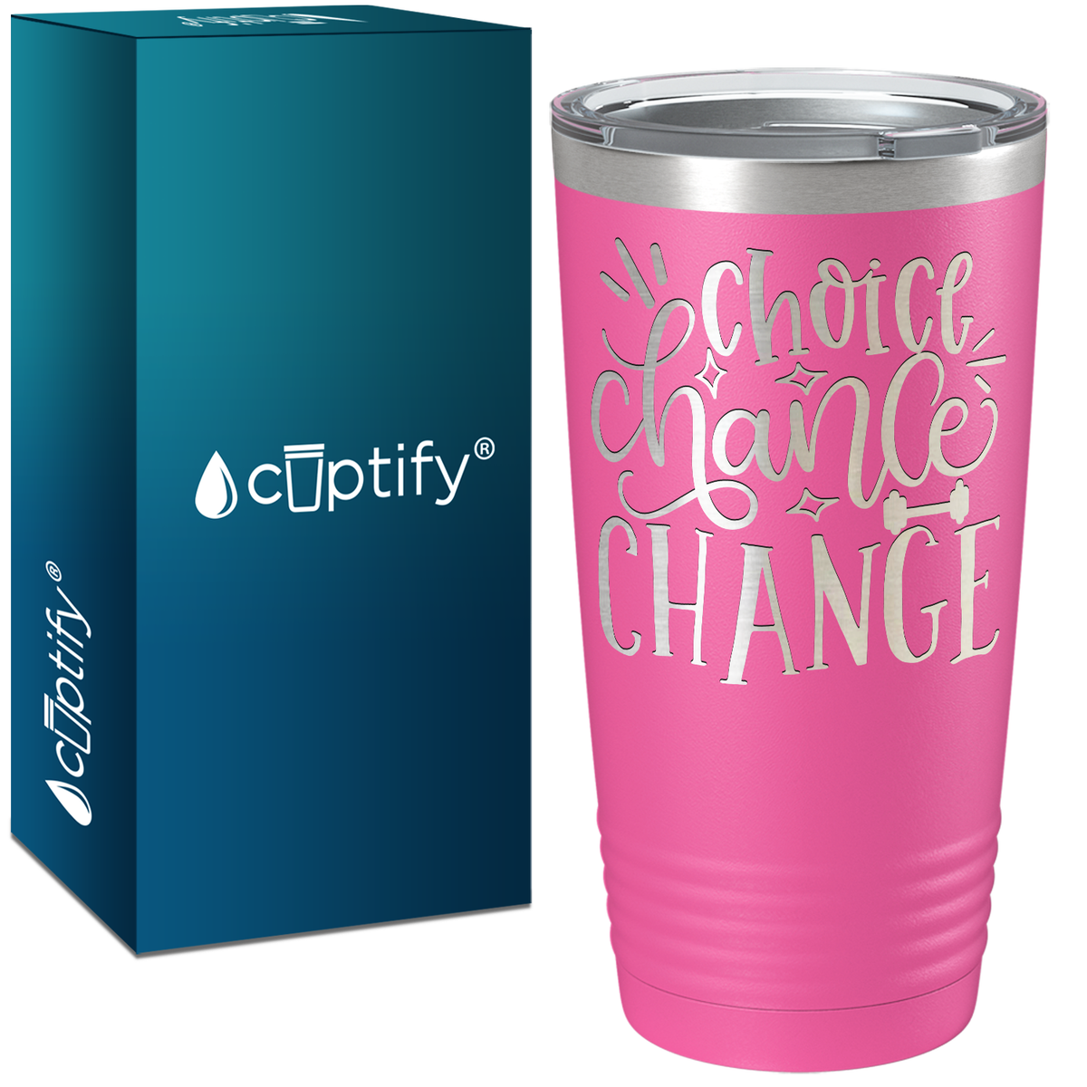 Choice Chance Change Laser Engraved on Stainless Steel Motivational Tumbler