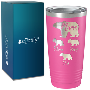 Mama Bear with Three Cubs on Mom 20oz Tumbler