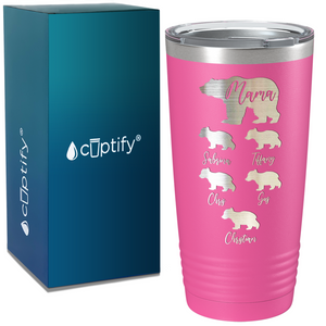 Mama Bear with Five Cubs on Mom 20oz Tumbler