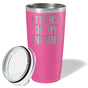 Tears of my Enemies on Pink 20 oz Stainless Steel Ringneck Tumbler