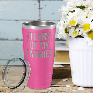 Tears of my Enemies on Pink 20 oz Stainless Steel Ringneck Tumbler