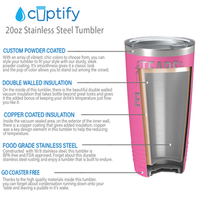 Tears of my Enemies on Pink 20 oz Stainless Steel Ringneck Tumbler