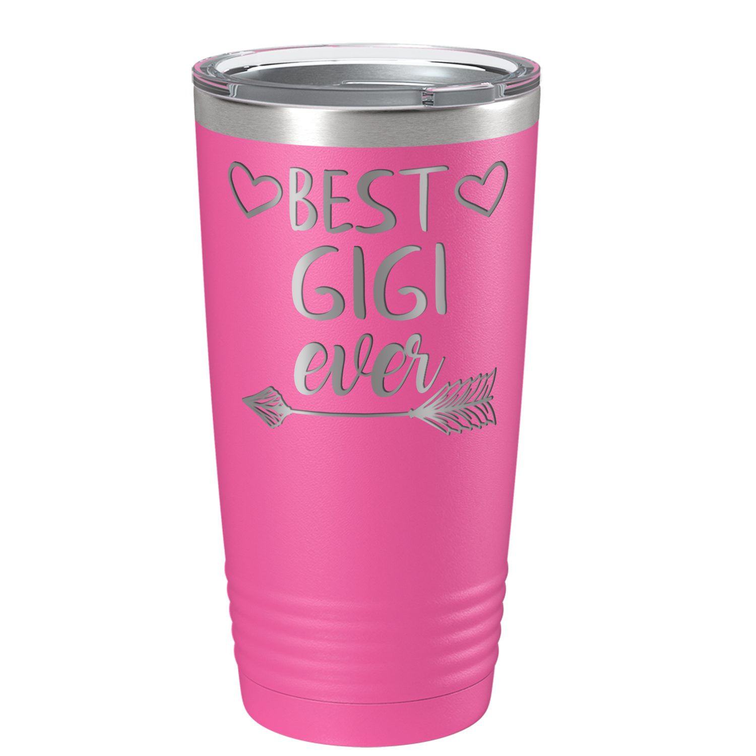 Best Gigi Ever on Pink 20 oz Stainless Steel Ringneck Tumbler