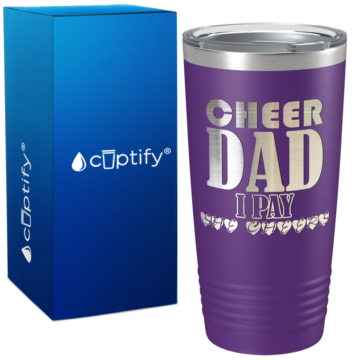 Cheer Dad I Pay She Cheers on 20oz Tumbler