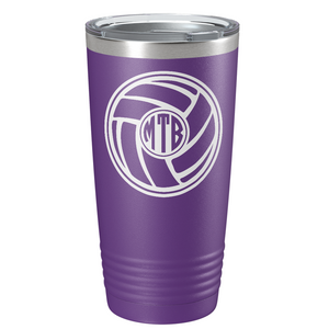 Monogram Volleyball on Stainless Steel Volleyball Tumbler