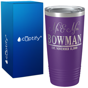 Personalized Anniversary Established on Wedding 20oz Tumbler