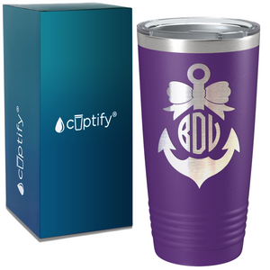 Bowed Anchor Monogram 20oz Tumbler