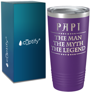 Papi The Man The Myth The Legend on Stainless Steel Dad Tumbler