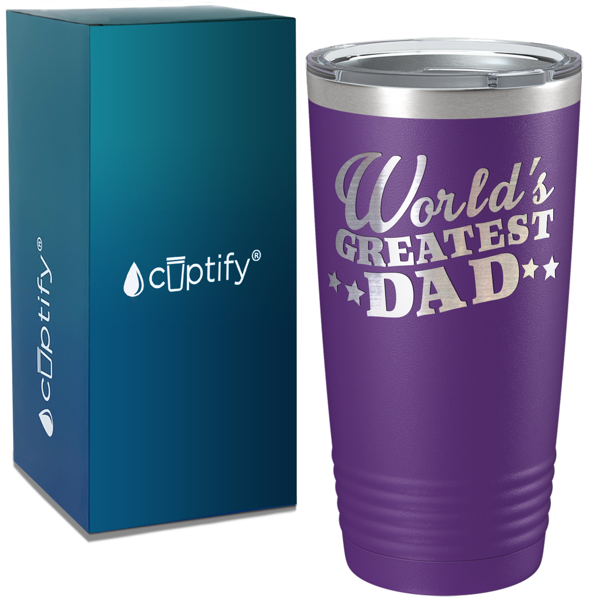 World's Greatest Dad Stars on Stainless Steel Dad Tumbler