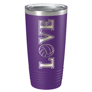 Love Volleyball Laser Engraved on Stainless Steel Volleyball Tumbler