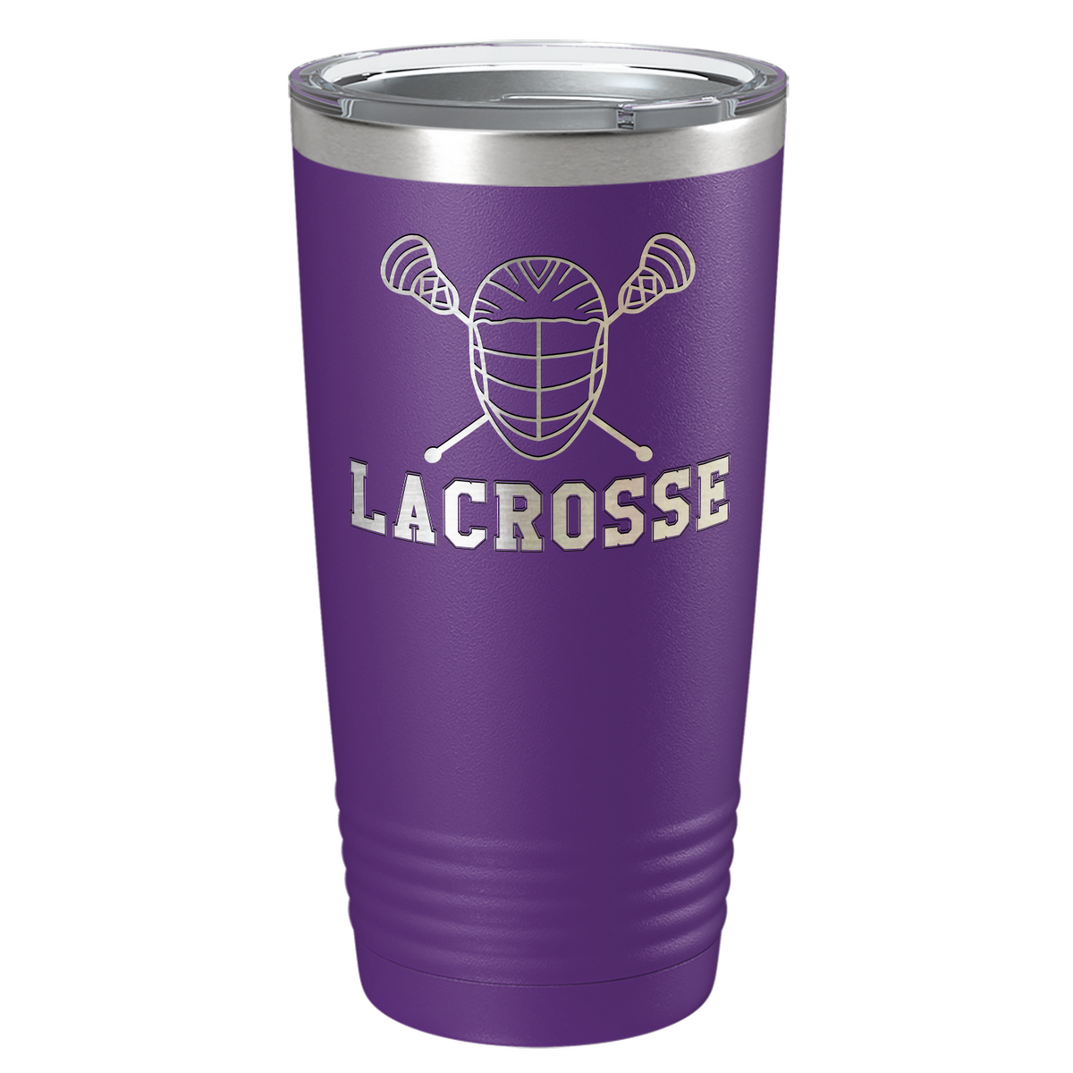 Lacrosse Mask and Sticks Laser Engraved on Stainless Steel Lacrosse Tumbler