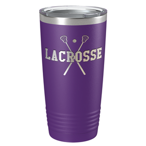 Lacrosse Sticks Laser Engraved on Stainless Steel Lacrosse Tumbler