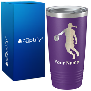 Personalized Basketball Girl Player Silhouette on 20oz Tumbler