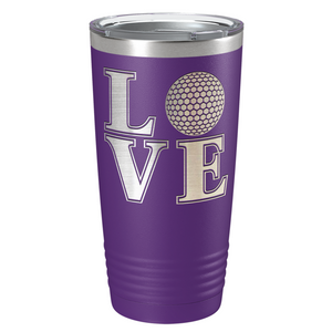 Love Golf Laser Engraved on Stainless Steel Golf Tumbler