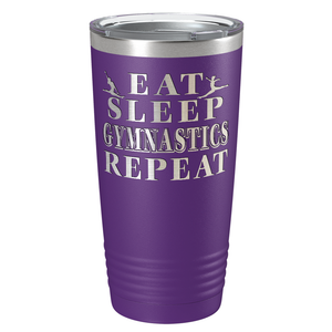 Eat Sleep Gymnastics Repeat Laser Engraved on Stainless Steel Gymnastics Tumbler