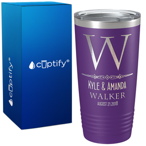 Classic Monogram Anniversary on Wedding 20oz Tumbler