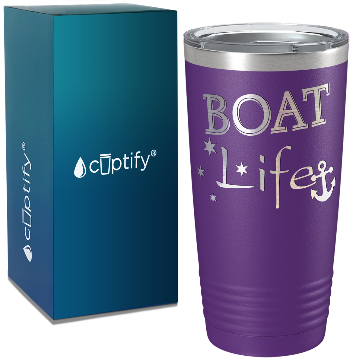 Boat Life on White 20 oz Stainless Steel Tumbler
