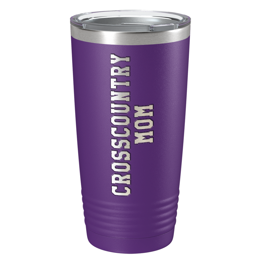 Cross Country Mom Laser Engraved on Stainless Steel Cross Country Tumbler