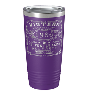 1986 Vintage Perfectly Aged 35th on Stainless Steel Tumbler