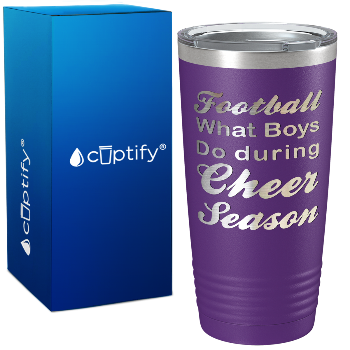 Football What Boys Do During Cheer Season 20oz Tumbler