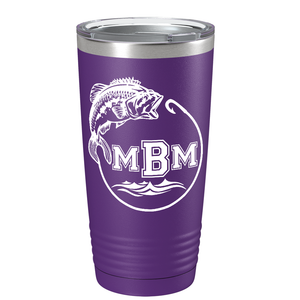 Fishing Monogram on Stainless Steel Fishing Tumbler