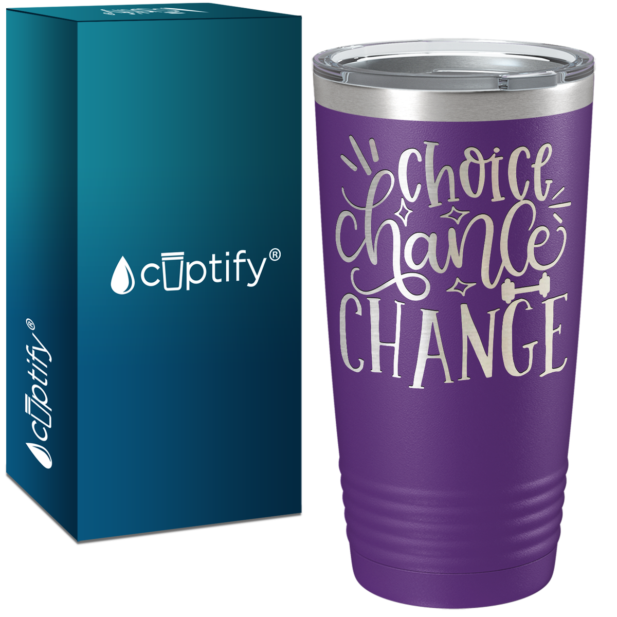 Choice Chance Change Laser Engraved on Stainless Steel Motivational Tumbler