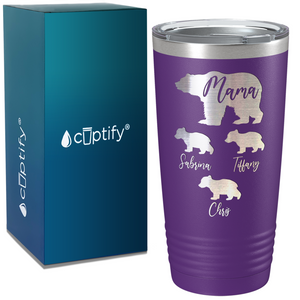 Mama Bear with Three Cubs on Mom 20oz Tumbler