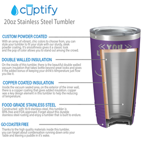 You Look Like I Need Drink on Purple 20 oz Stainless Steel Ringneck Tumbler