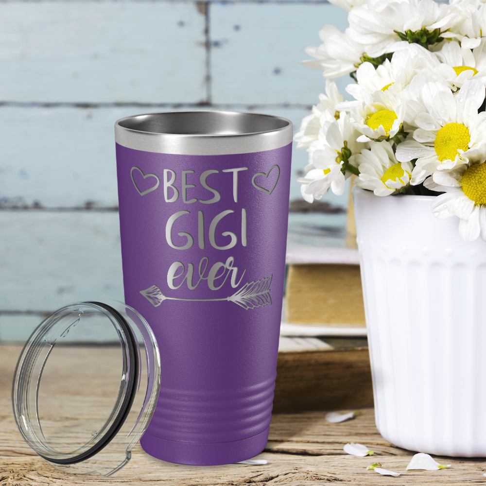 Best Gigi Ever on Purple 20 oz Stainless Steel Ringneck Tumbler