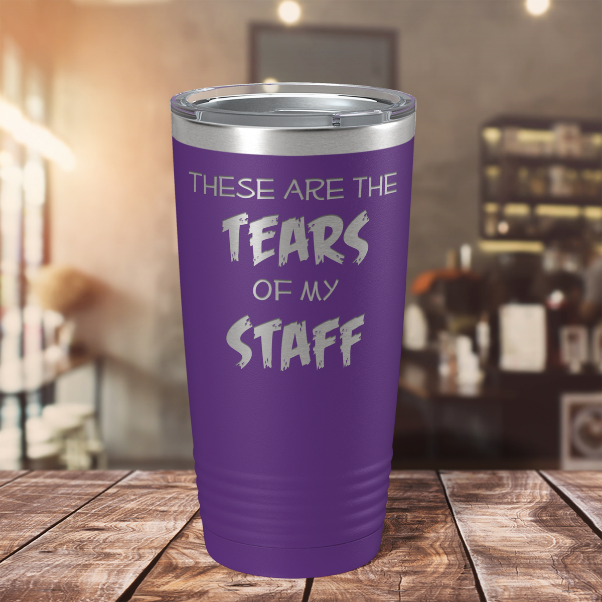 These are Tears of my Staff on Purple 20 oz Stainless Steel Ringneck Tumbler