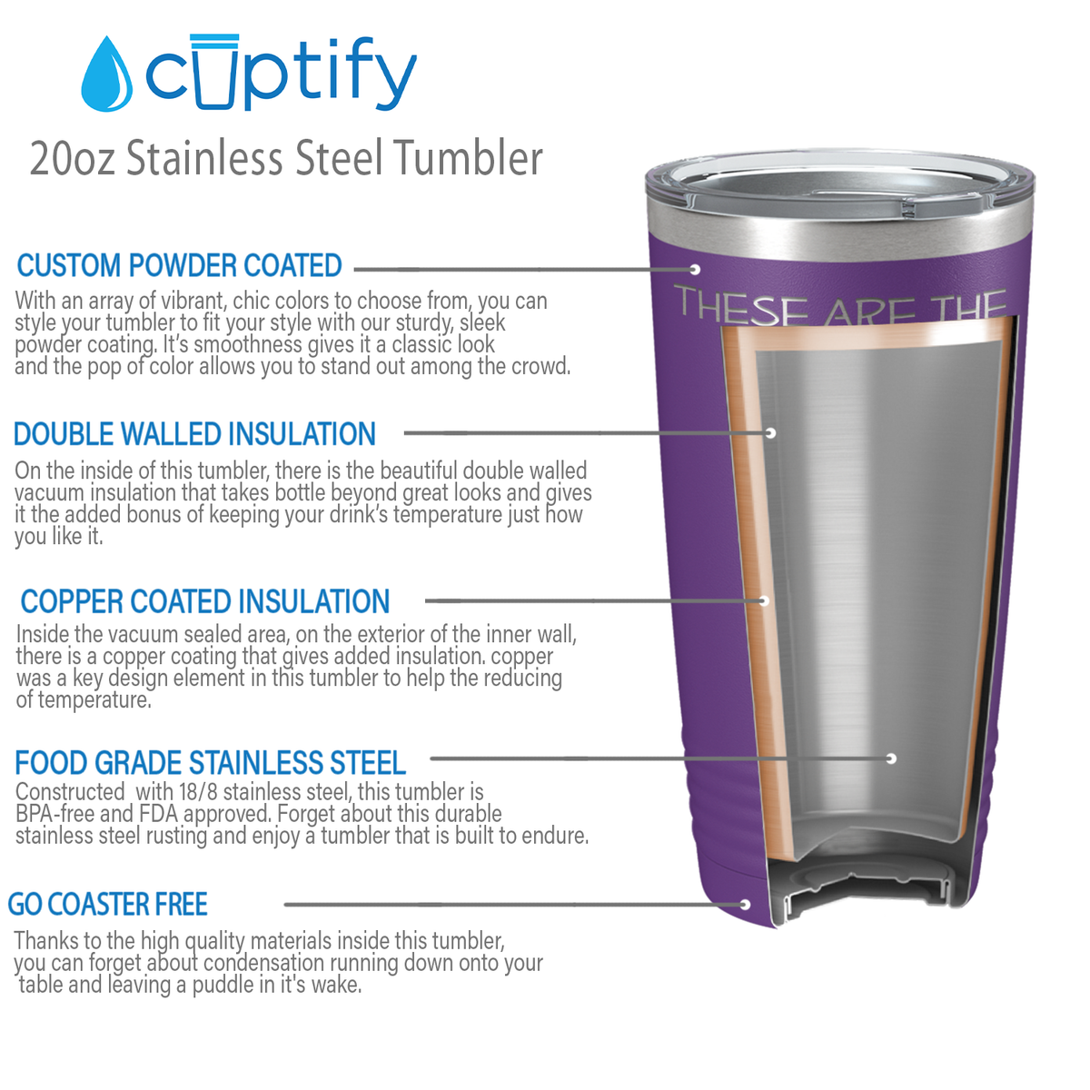 These are Tears of my Staff on Purple 20 oz Stainless Steel Ringneck Tumbler