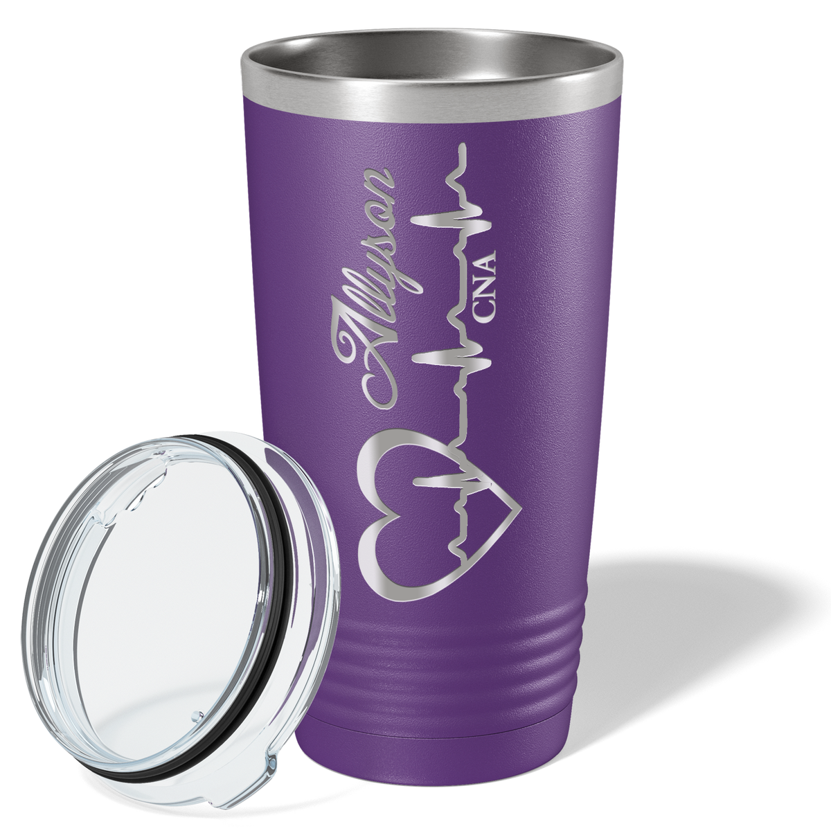 Personalized Nurse Laser Engraved 20oz Tumbler - Purple Matte
