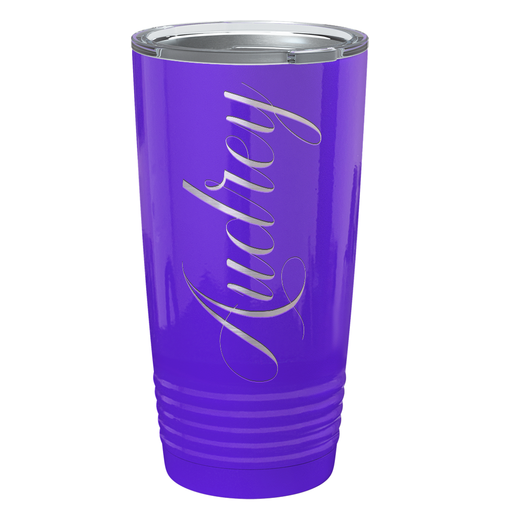Cuptify Personalized on Purple Glitter 20 oz Stainless Steel Ringneck Tumbler